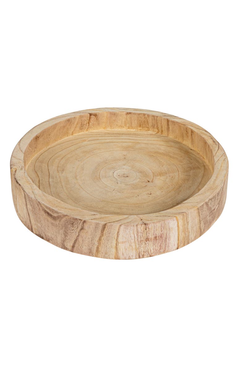 Storied Home Paulownia Wood Hand Carved Tray, Main, color, Natural