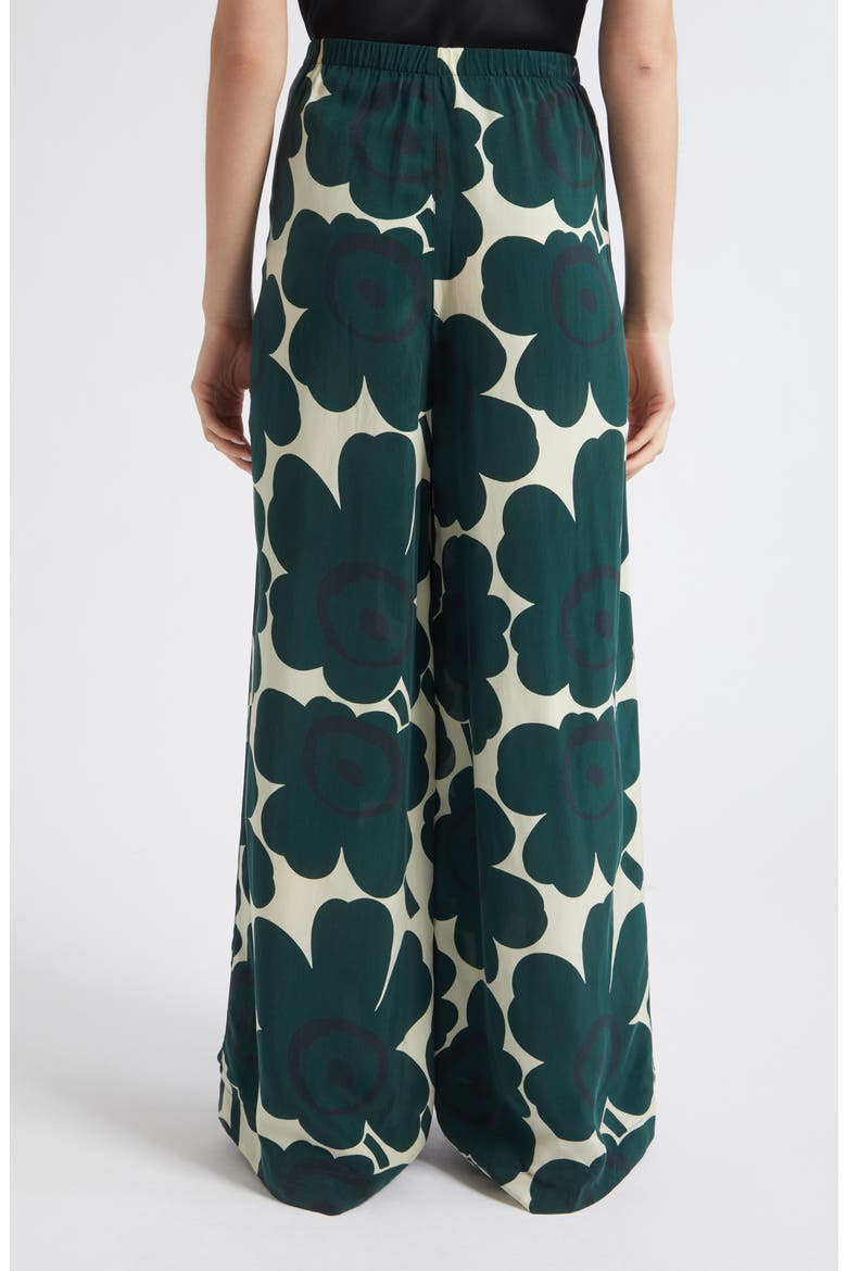 Kaaos Unikko Wide Leg Trousers, Alternate, color, DARK GREEN LIGHT YELLOW