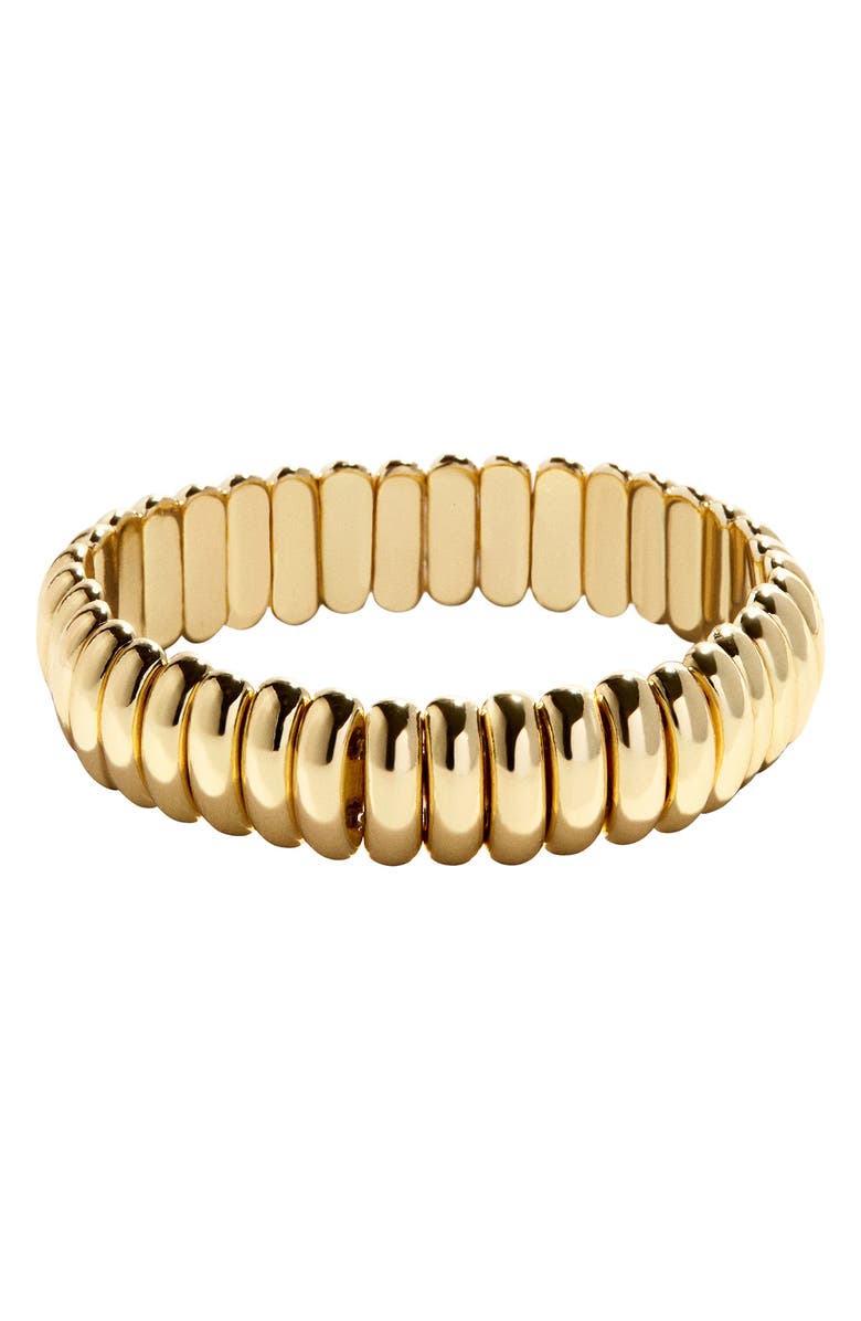 BaubleBar Keira Ribbed Bracelet, Main, color, Gold