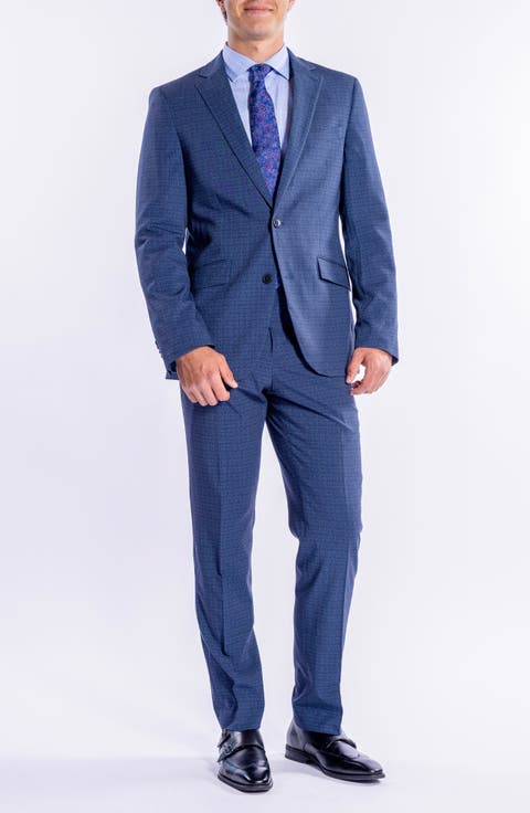 Hoxton Blue Tattersall Knit Suit