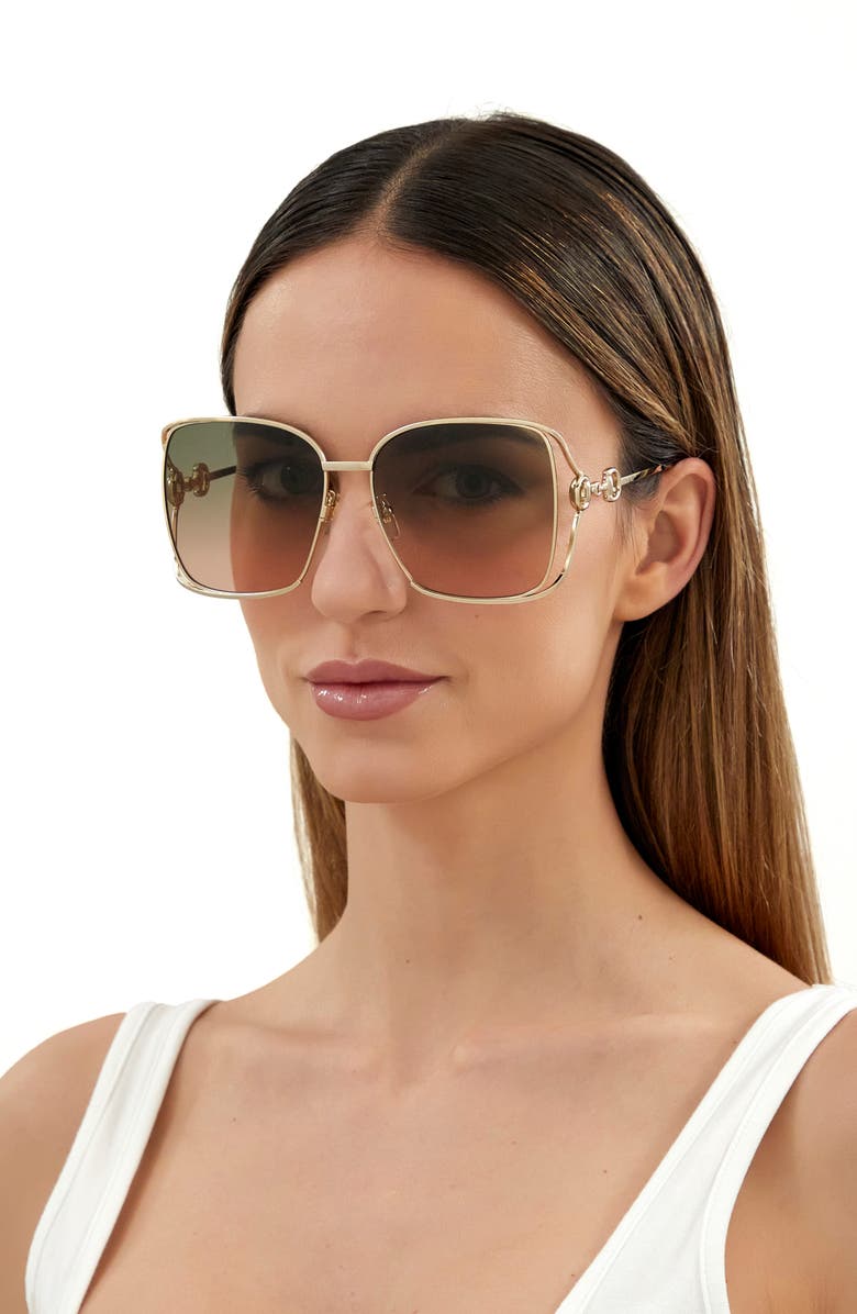 Gucci 61mm Square Sunglasses, Alternate, color, 