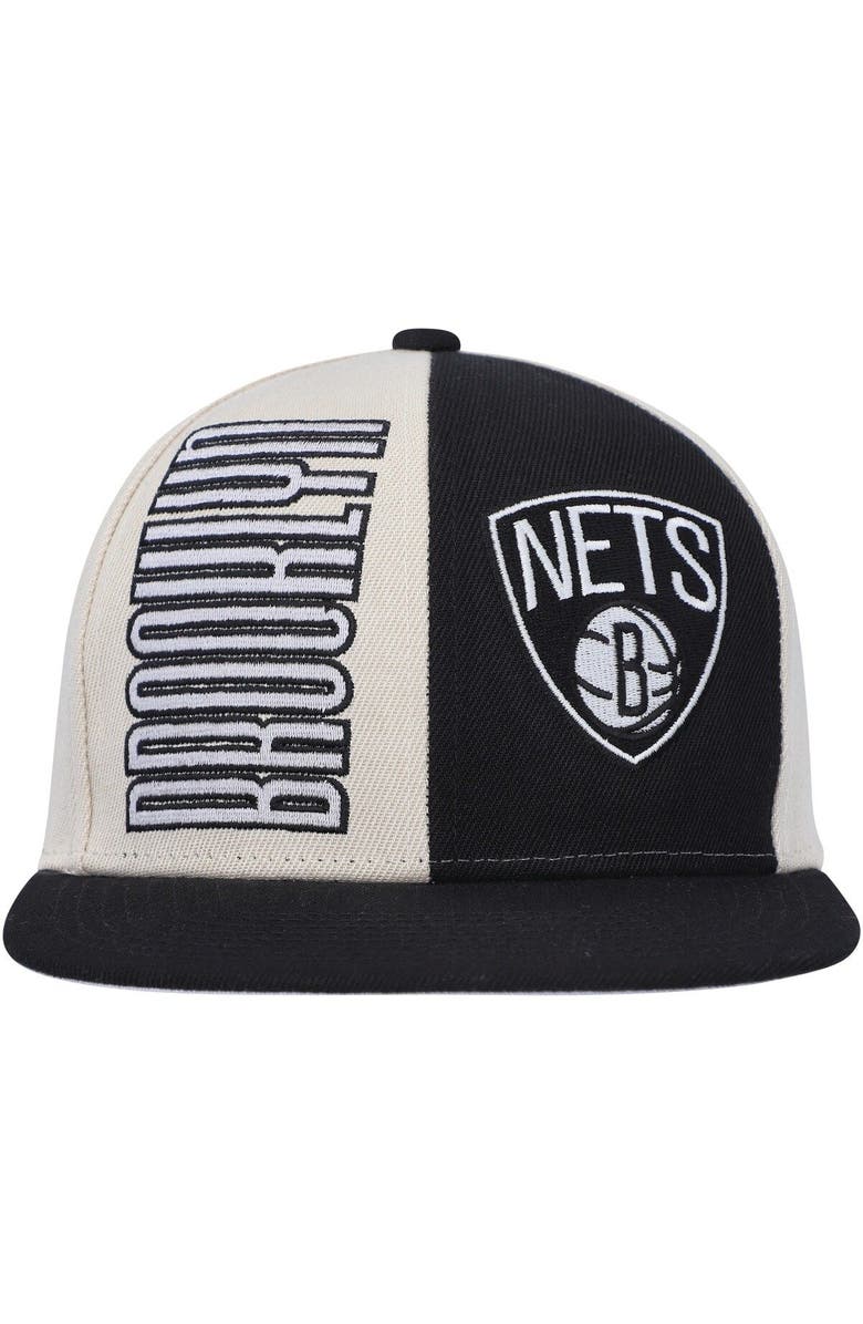 Mitchell & Ness Men's Mitchell & Ness Cream Brooklyn Nets Hardwood Classics Pop Snapback Hat, Alternate, color, 