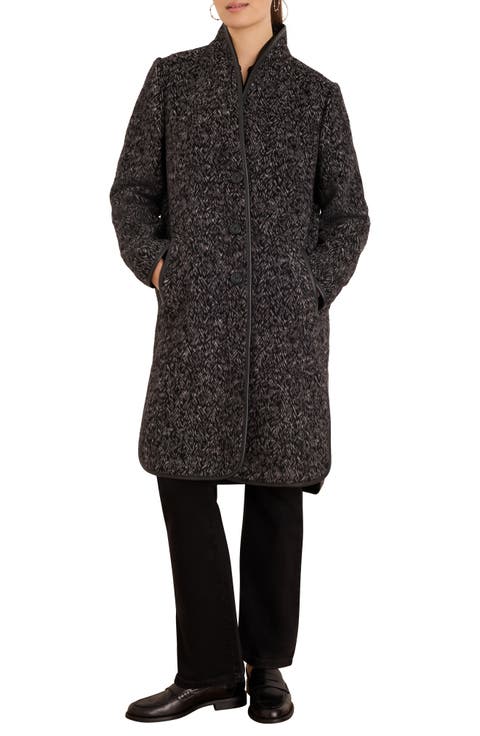 Jacquard Wool Blend Topcoat