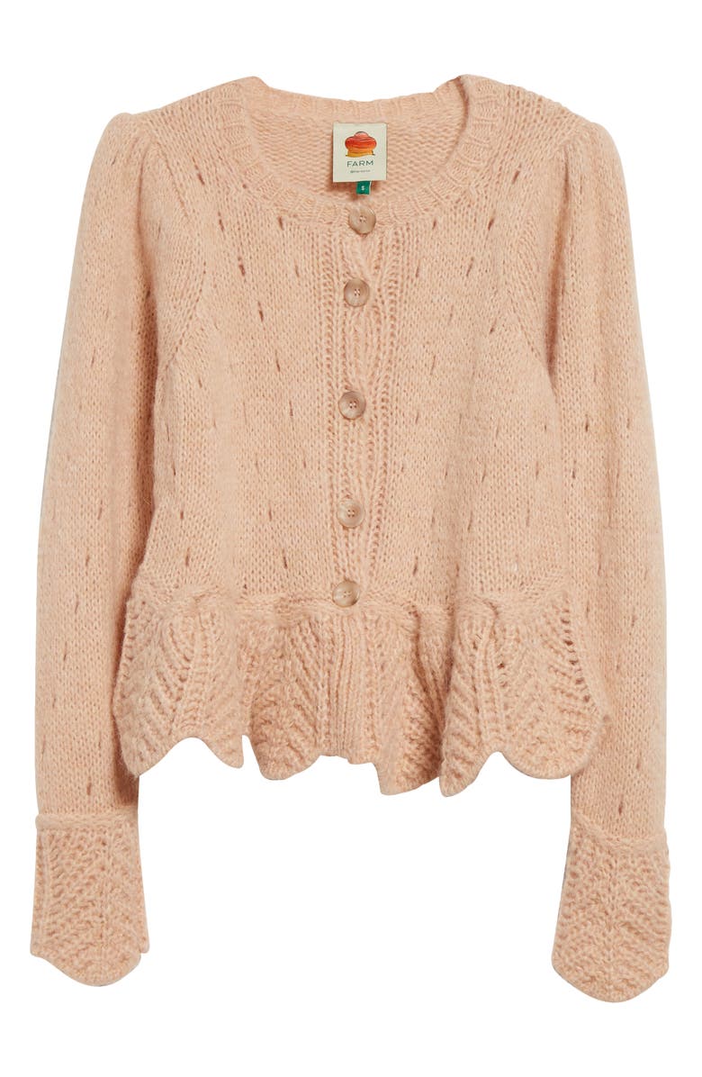 FARM Rio Ruffle Cardigan, Alternate, color, Sand