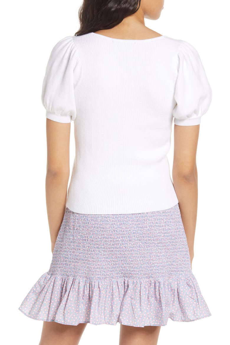 Jaida Ribbed Square Neck Sweater, Alternate, color, WINTER WHITE