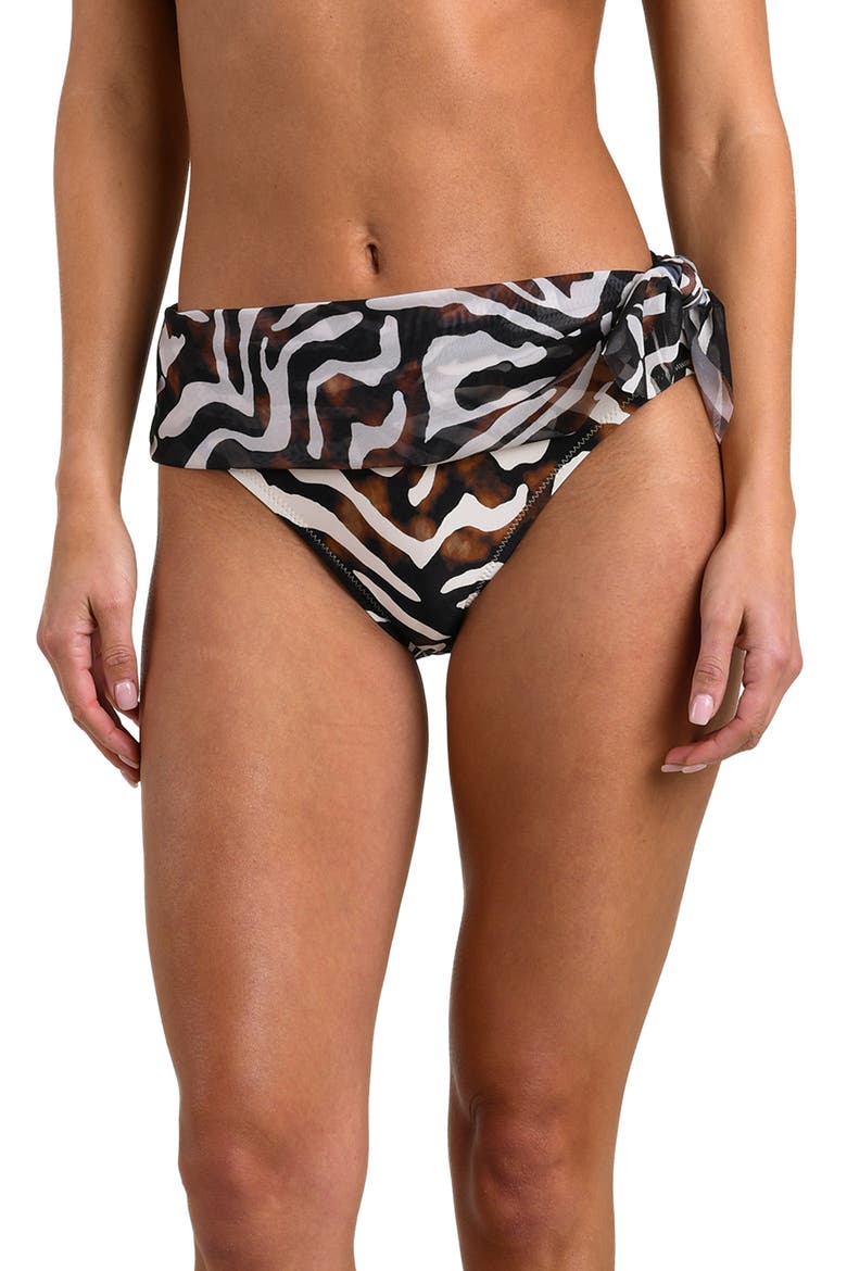 Nightlife Sash Overlay Bikini Bottoms, Alternate, color, BROWN MULTI
