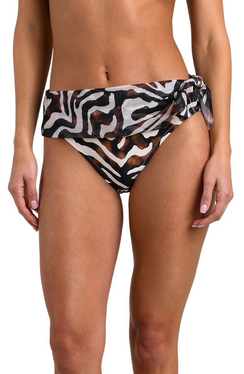 Sunshine 79 Nightlife Sash Overlay Bikini Bottoms, Alternate, color, Brown Multi