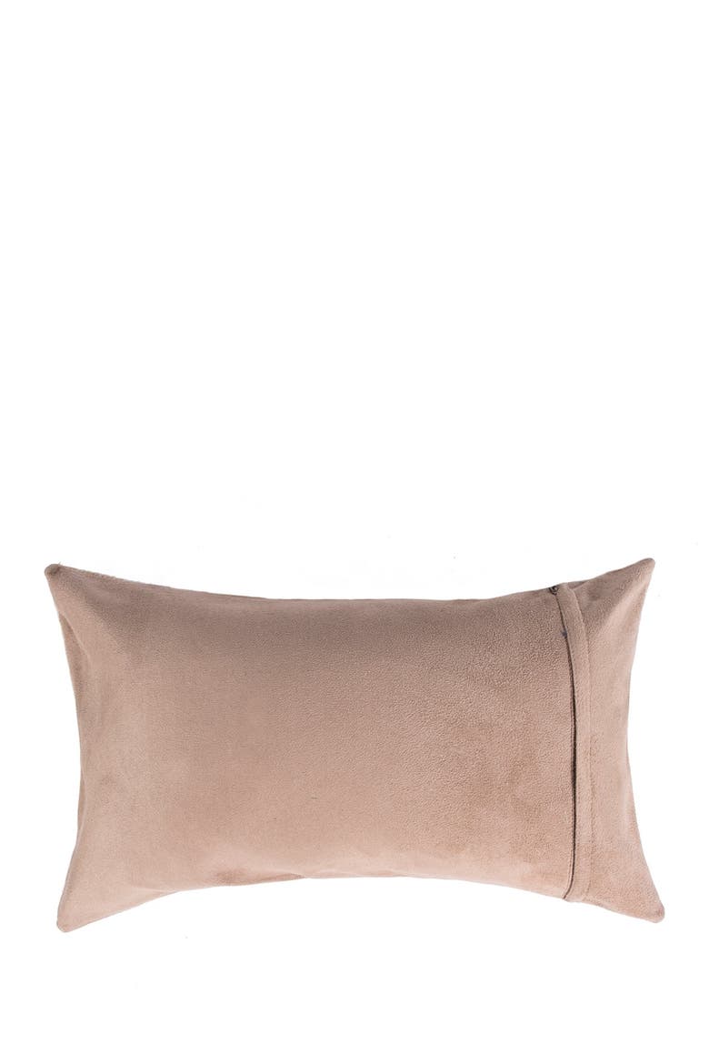 Torino Kobe Genuine Cowhide Pillow - Set of 2 - 12"x20" - Brown/White, Alternate, color, BROWN / WHITE
