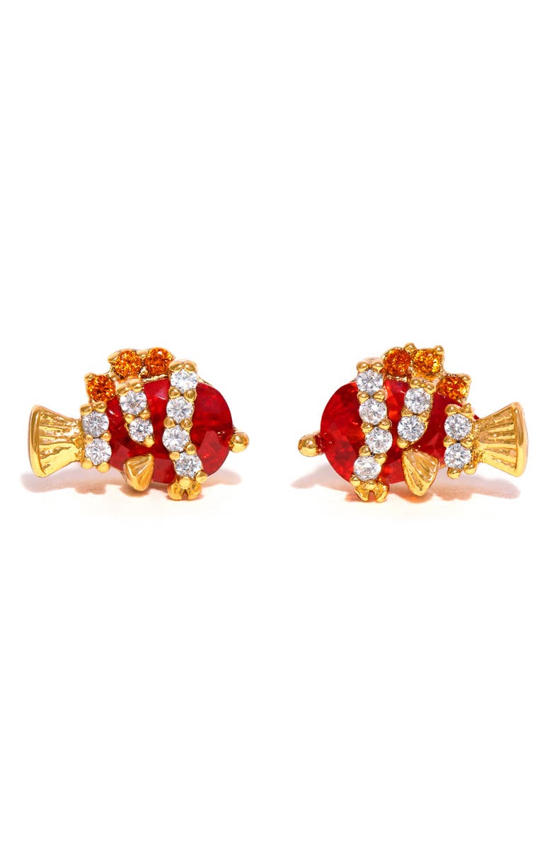 Girls Crew x Disney<sup
®</sup
 Pixar Finding Nemo Stud Earrings, Main, color, Gold