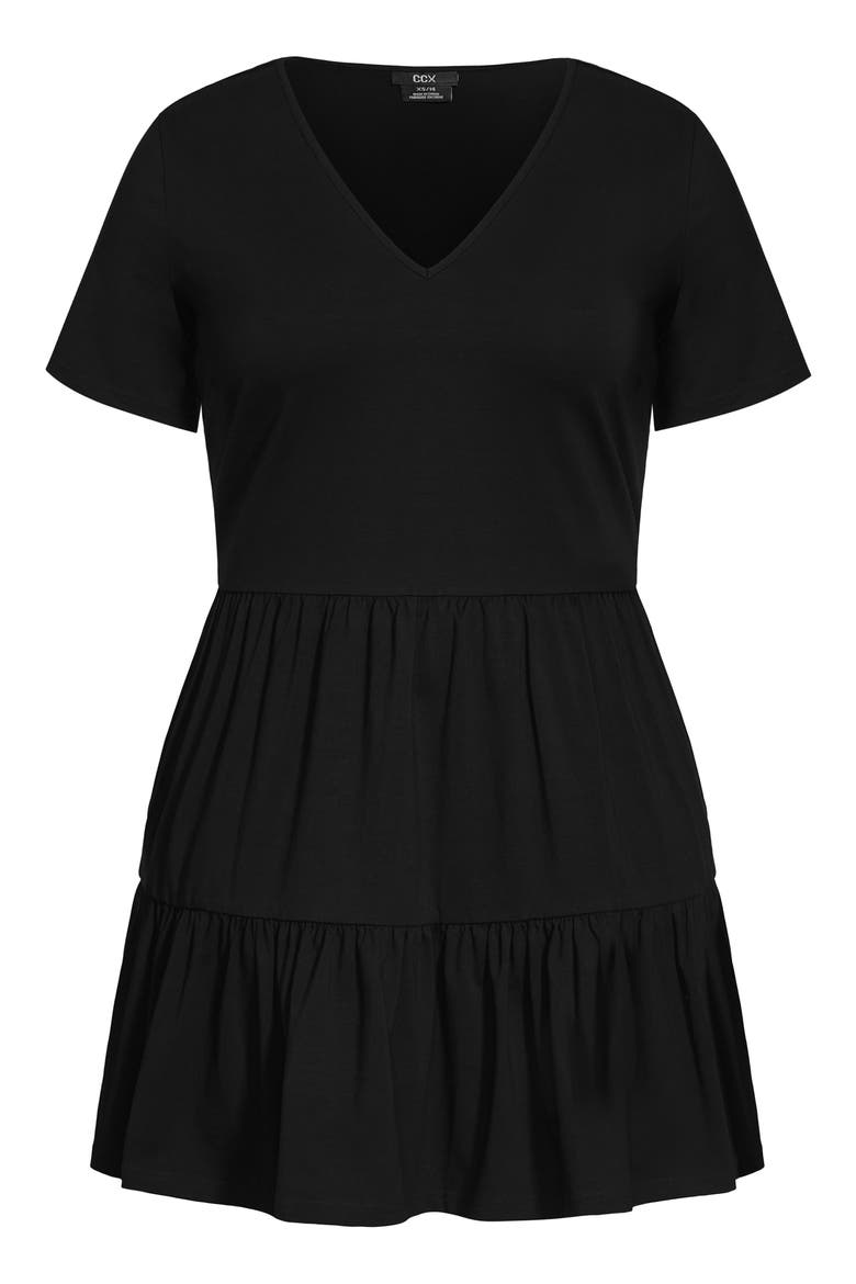 Social Tier Dress, Alternate, color, BLACK