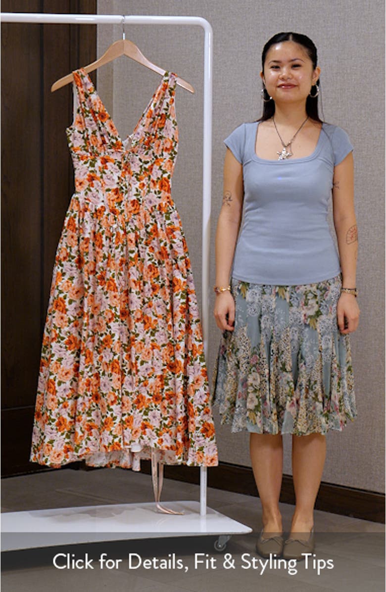 Emmelina Floral Print Sleeveless Dress, sales video thumbnail