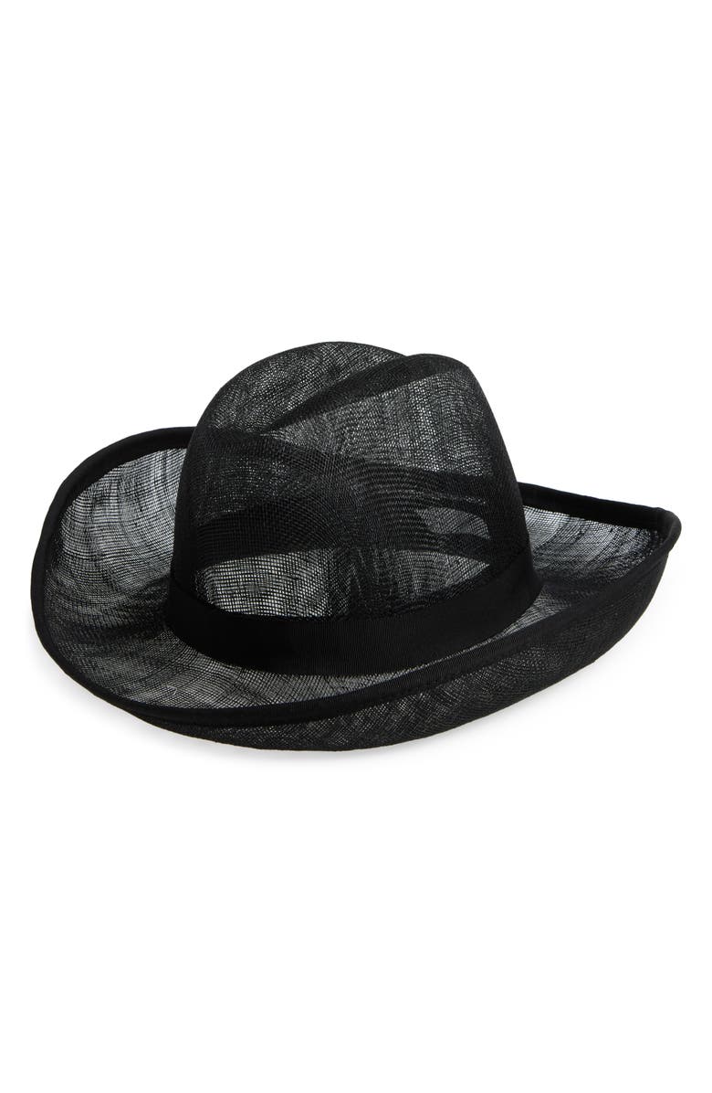 Gigi Burris Millinery Belle Straw Western Hat, Main, color, Black