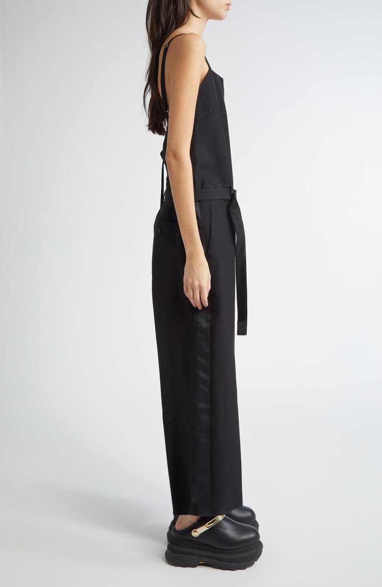 Sacai Belted Cotton & Silk Double Face Jumpsuit, Alternate, color, 