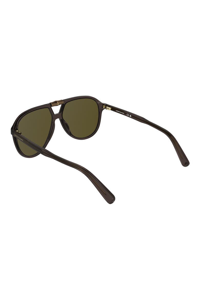 Roseau 58mm Aviator Sunglasses, Alternate, color, TRANSPARENT BROWN