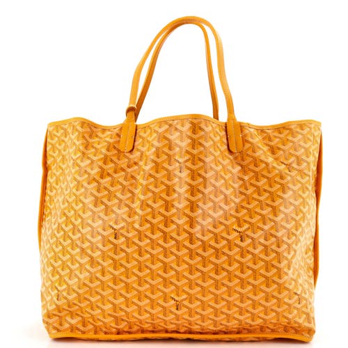 Pre-owned Goyard Goyard Anjou Reversible Tote Coated Canvas Pm In Yellow