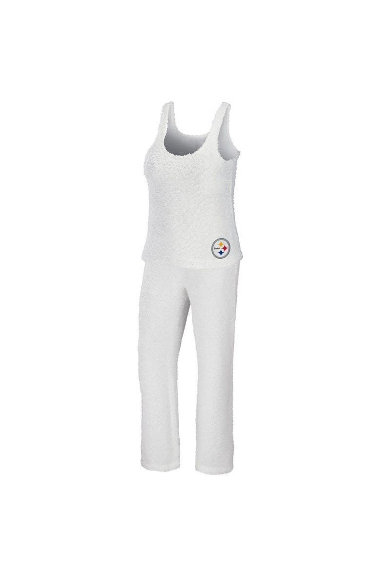 Women's WEAR by Erin Andrews Cream Pittsburgh Steelers Cozy Scoop Neck Tank Top & Pants Sleep Set, Main, color, Cream