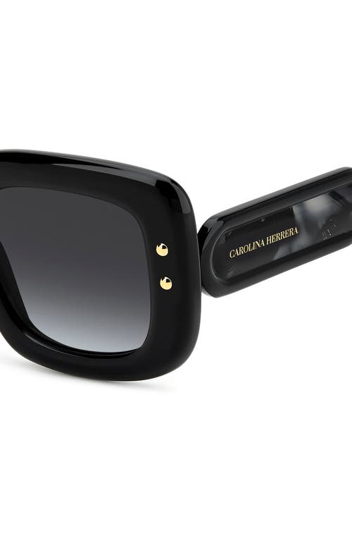 Carolina Herrera 49mm Small Gradient Rectangular Sunglasses In Black/dark Grey Sf