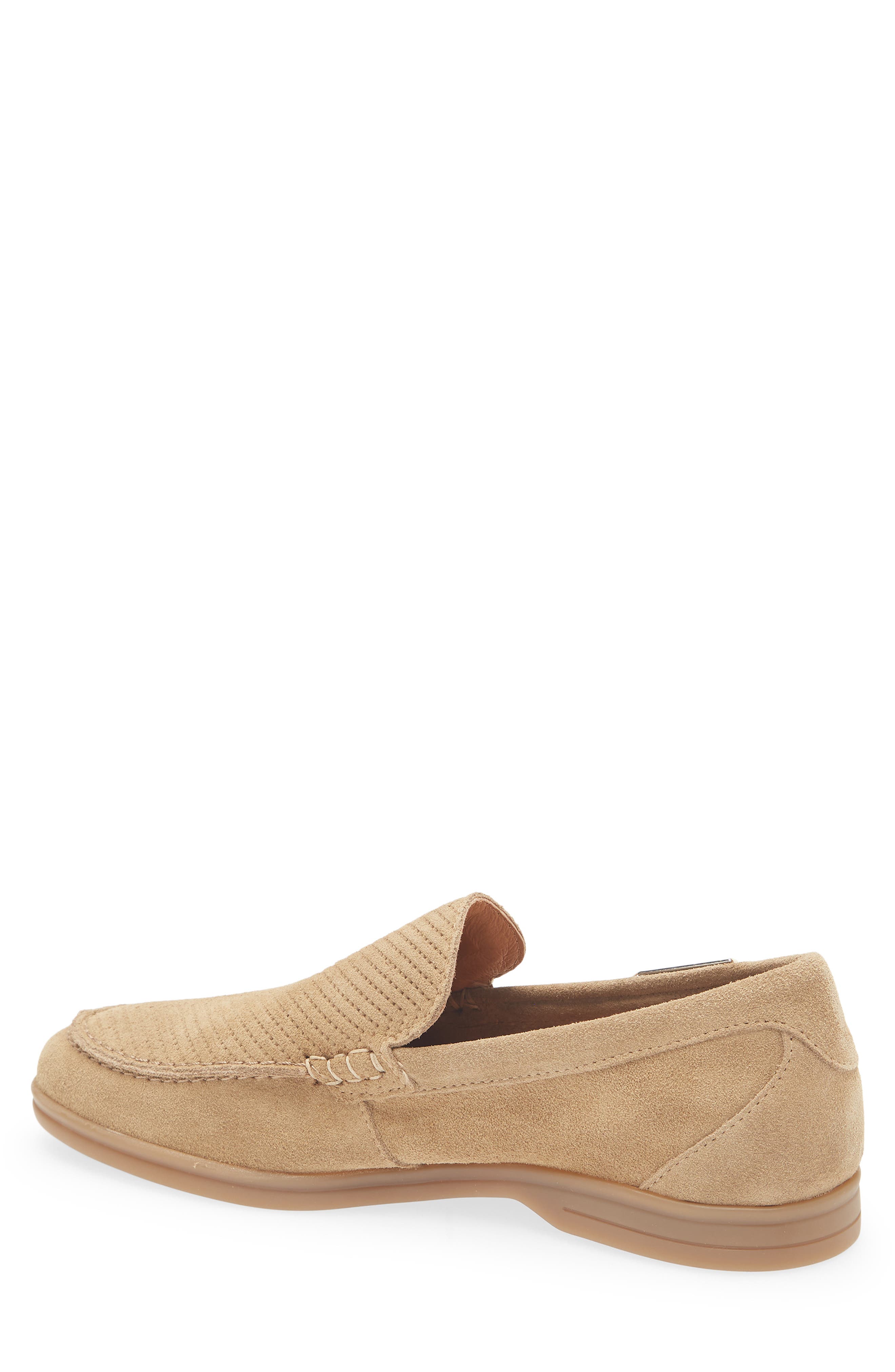 KARL LAGERFELD PARIS Perforated Apron Toe Loafer, Alternate, color, Tan