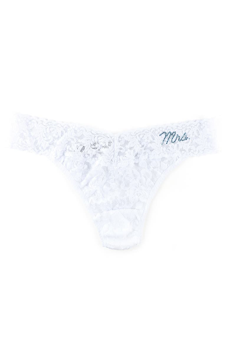 Hanky Panky Mrs. Lace Thong, Main, color, White Crystal