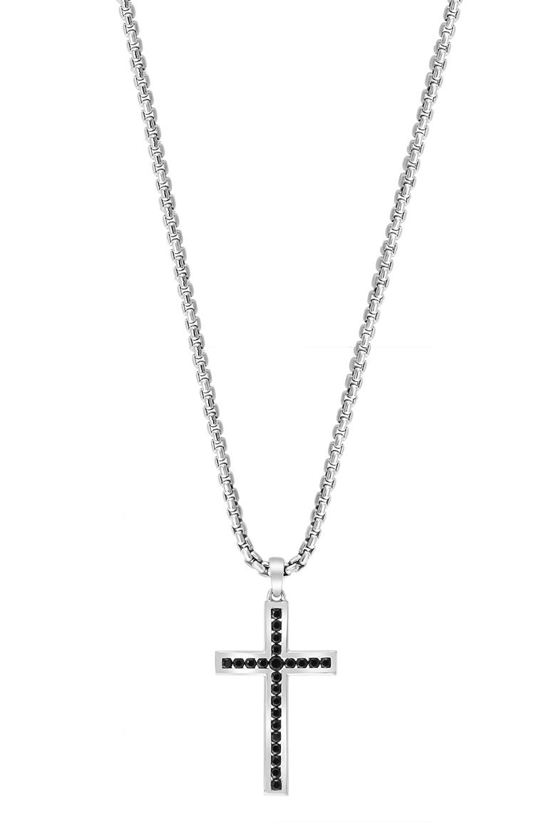 925 Sterling Silver ,Black Spinel Pendant, Main, color, Hematite and FW Blush Pearl