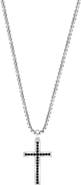 EFFY Sterling Silver Black Spinel Cross Pendant