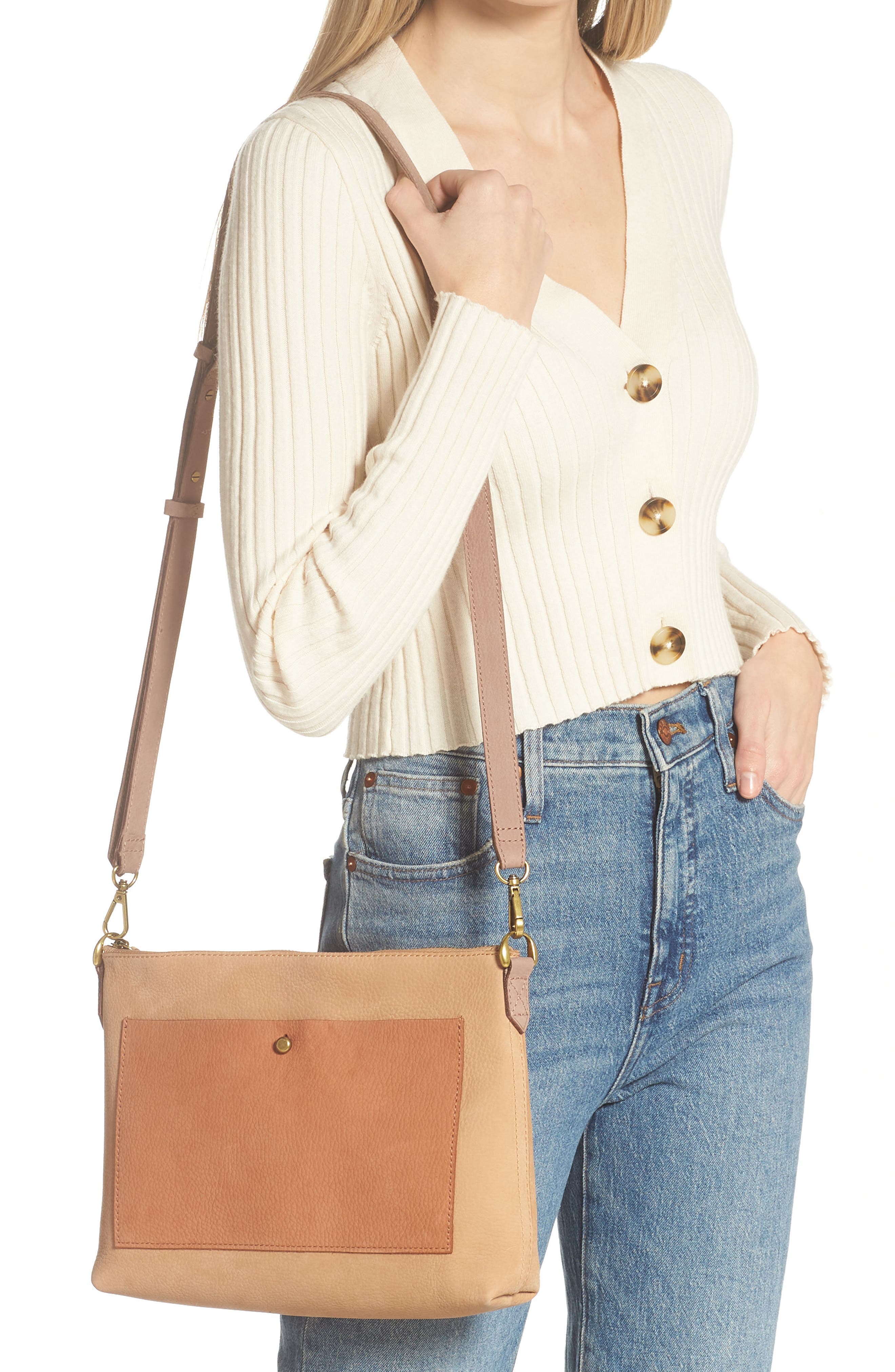 Madewell The Transport Shoulder Colorblock Crossbody Bag, Alternate, color, 