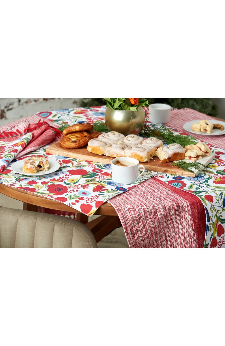 carol & frank Bella Winter Table Runner 13" x 72", Alternate, color, Red