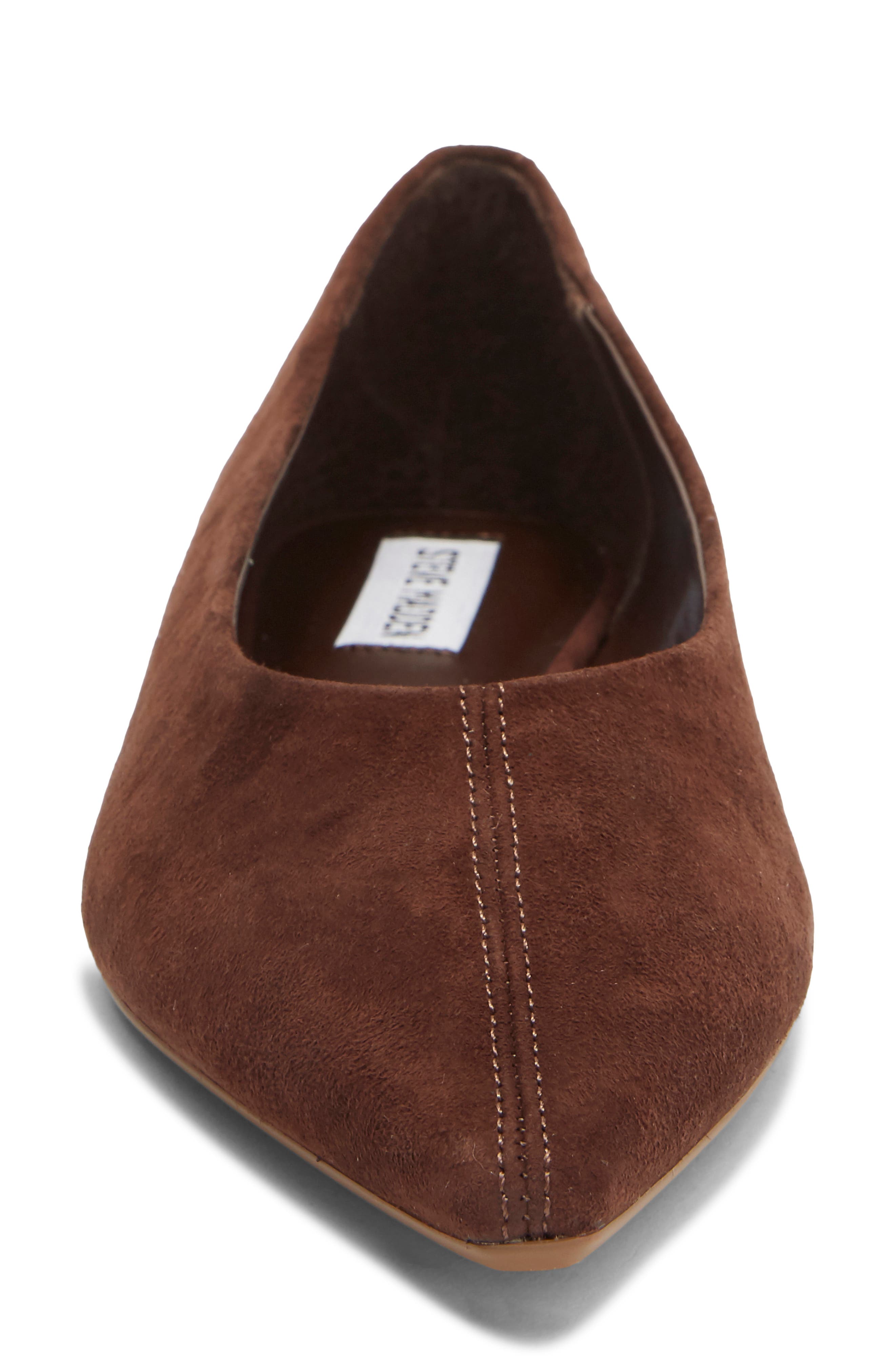 Bekah Pointed Toe Flat, Alternate, color, BROWN SUEDE