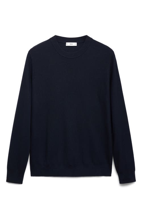Mango Men's Microstructure Cotton Knitted Sweater In Black