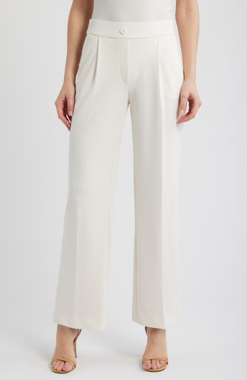 AK ANNE KLEIN Wide Leg Pull-On Pants in White Dove at Nordstrom, Size Large