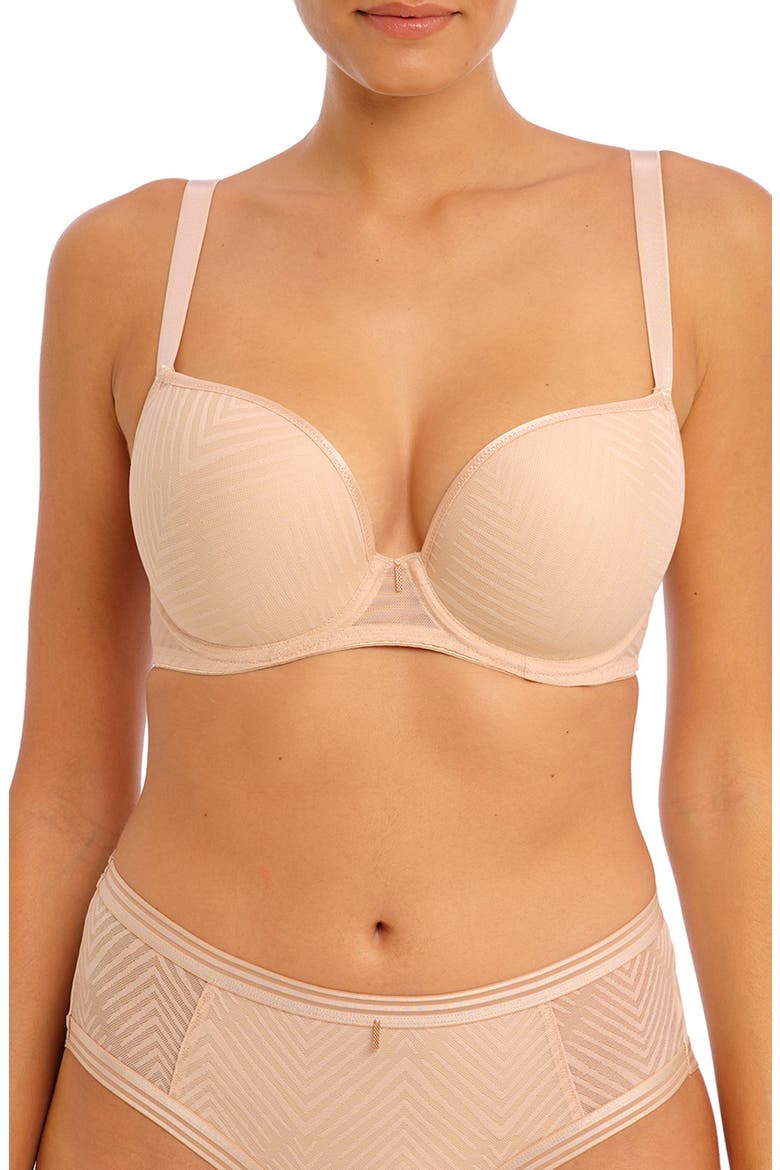 Tailored Plunge Underwire T-Shirt Bra, Alternate, color, NATURAL BEIGE