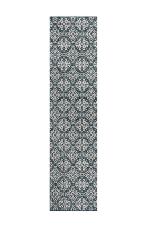 Amora Traditional Mediterranean Tile Design Indoor/Outdoor Area Rug