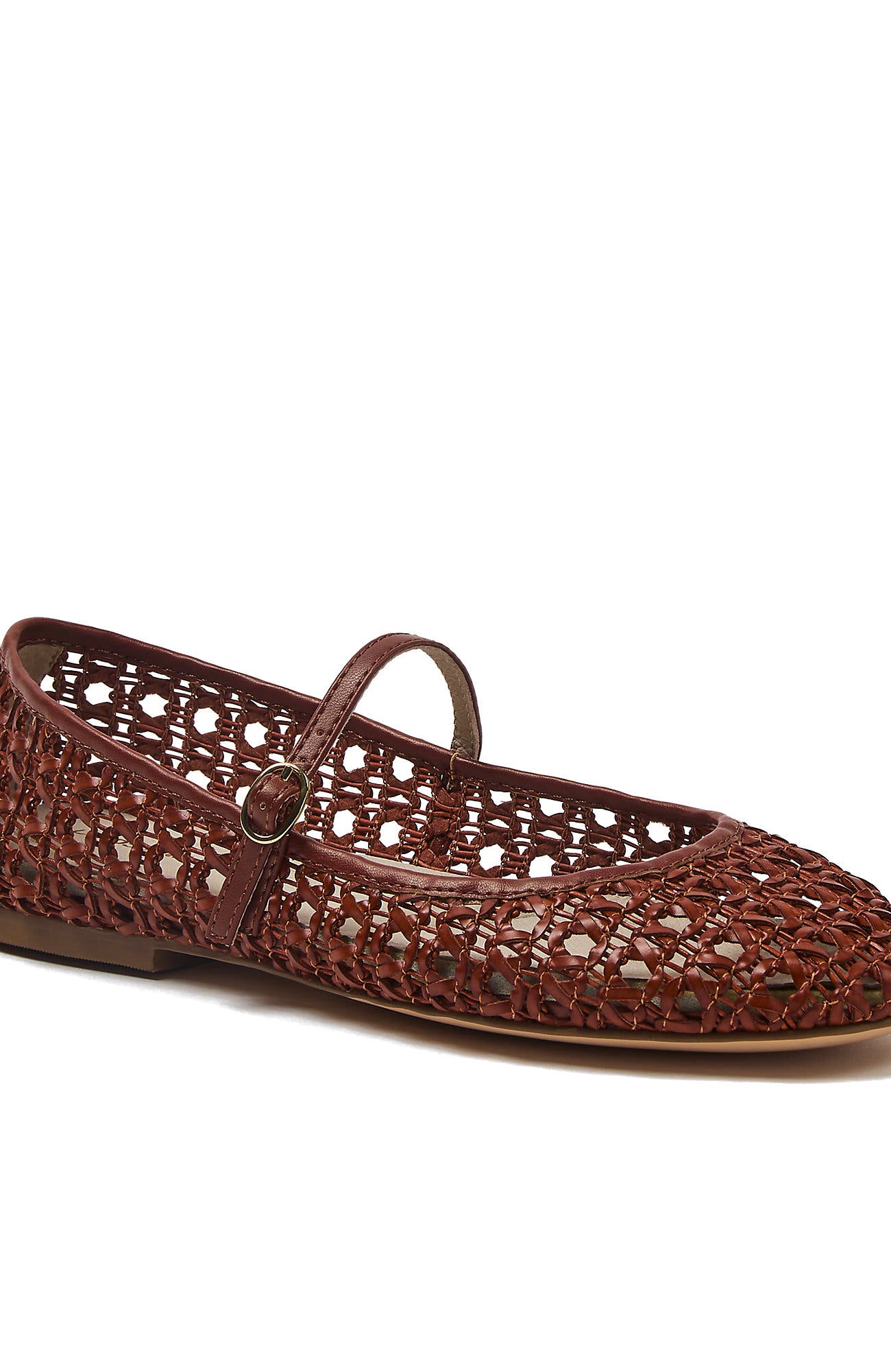 Lands' End Woven Mary Jane Flats, Main, color, Cognac
