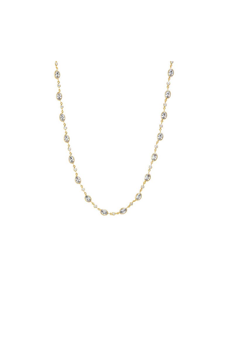 BY ADINA EDEN CZ Graduated Multi Bezel Tennis Chain Necklace, Main, color, Gold