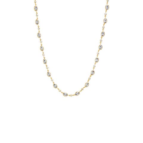 CZ Graduated Multi Bezel Tennis Chain Necklace