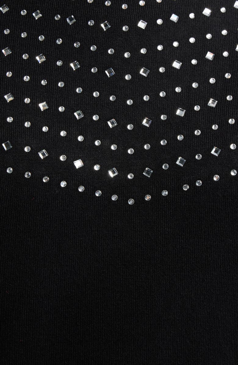 AK ANNE KLEIN Stud Embellished Boat Neck Sweater, Alternate, color, Anne Black