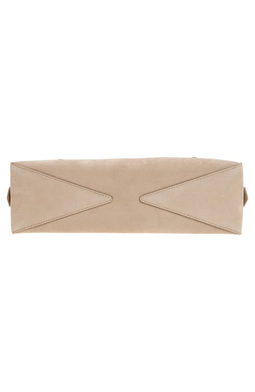 Alaïa Medium Le Teckel Suede East/west Shouder Bag In Gray