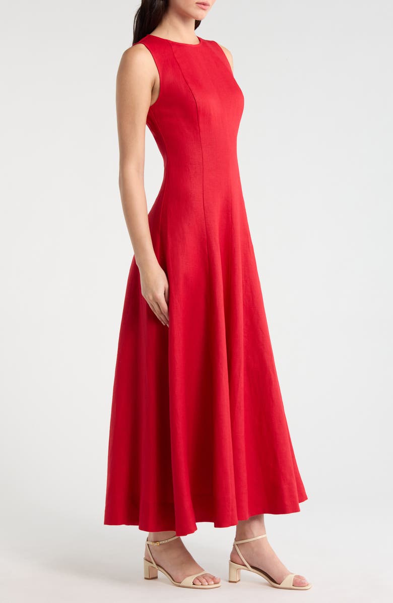 Reformation Cecila Sleeveless Linen Maxi Dress, Alternate, color, Lipstick