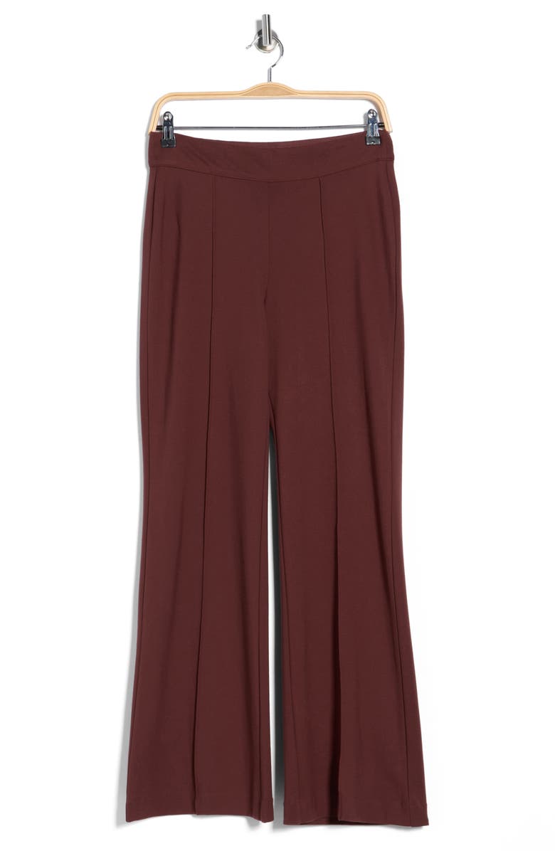 DKNY Front Seam Straight Leg Ponte Pants, Alternate, color, Bitter Chocolate