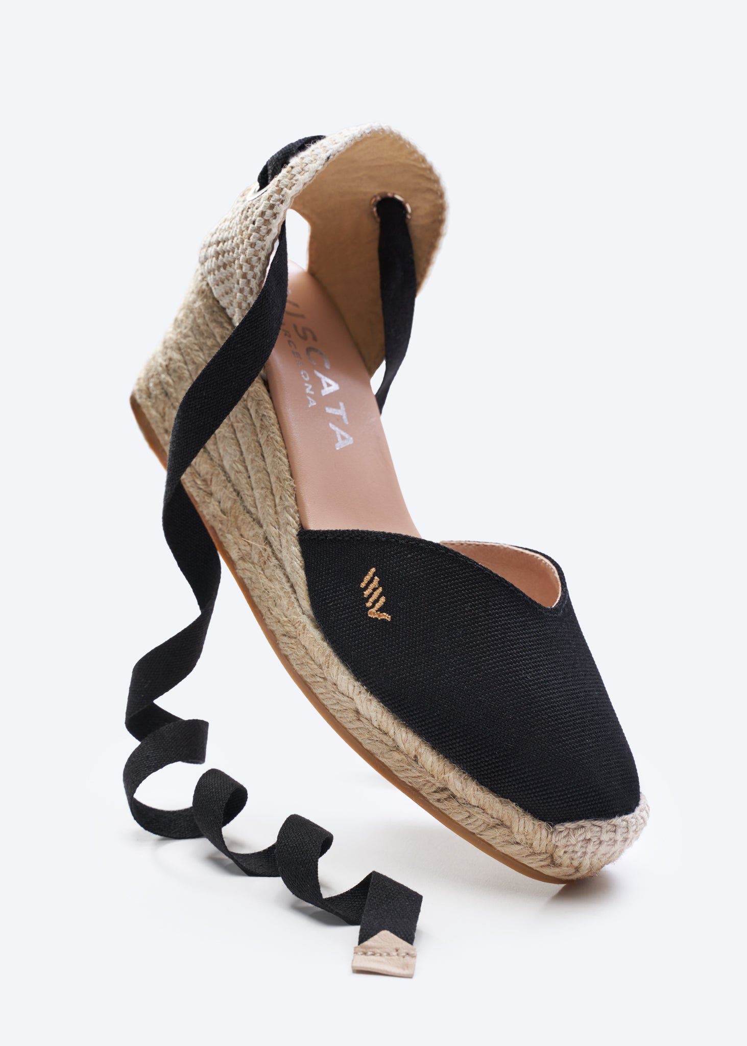VISCATA Gava Canvas Espadrille Wedges, Alternate, color, Black