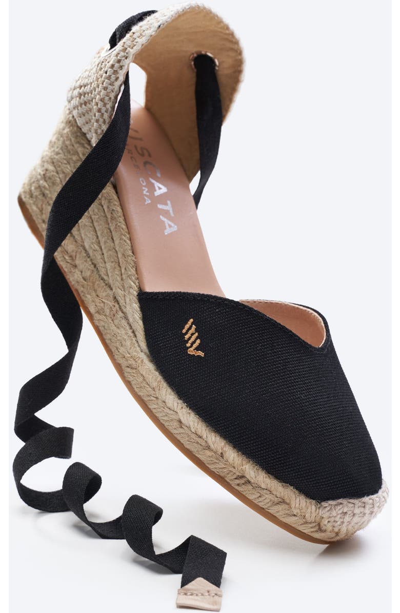 VISCATA Gava Canvas Espadrille Wedges, Alternate, color, Black