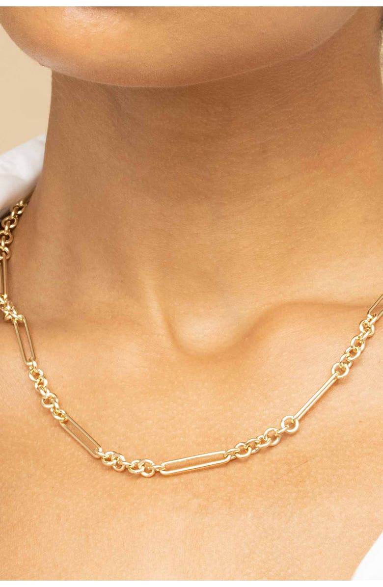 Oradina 14K Gold Bold Venetian Necklace, Alternate, color, Yellow Gold