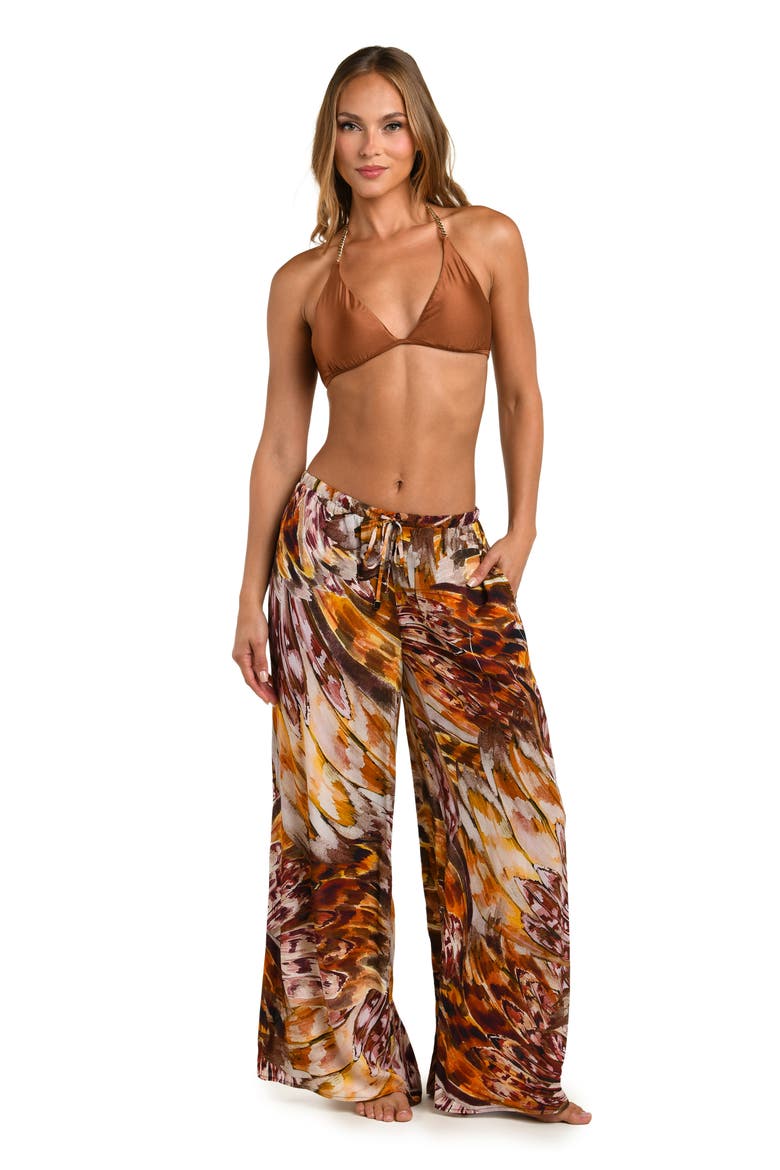 Sharon Watercolor Cover-Up Pants, Alternate, color, BROWN MULTI