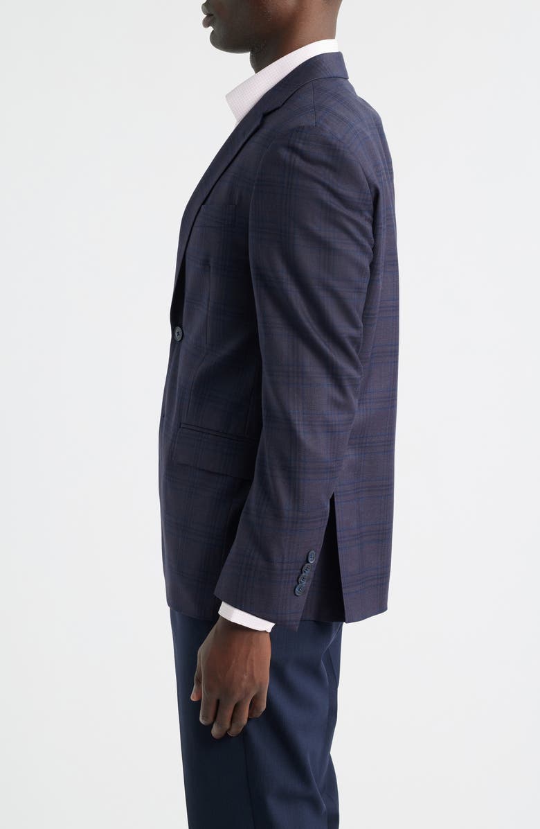 Peter Millar Flynn Classic Fit Purple Windownpane Check Wool Sport Coat, Alternate, color, Purple