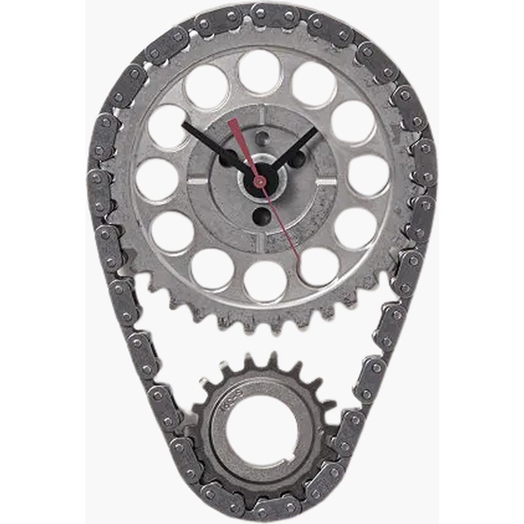 Uncommon Goods Auto Timing Chain And Gears Wall Clock In Metallic Silver