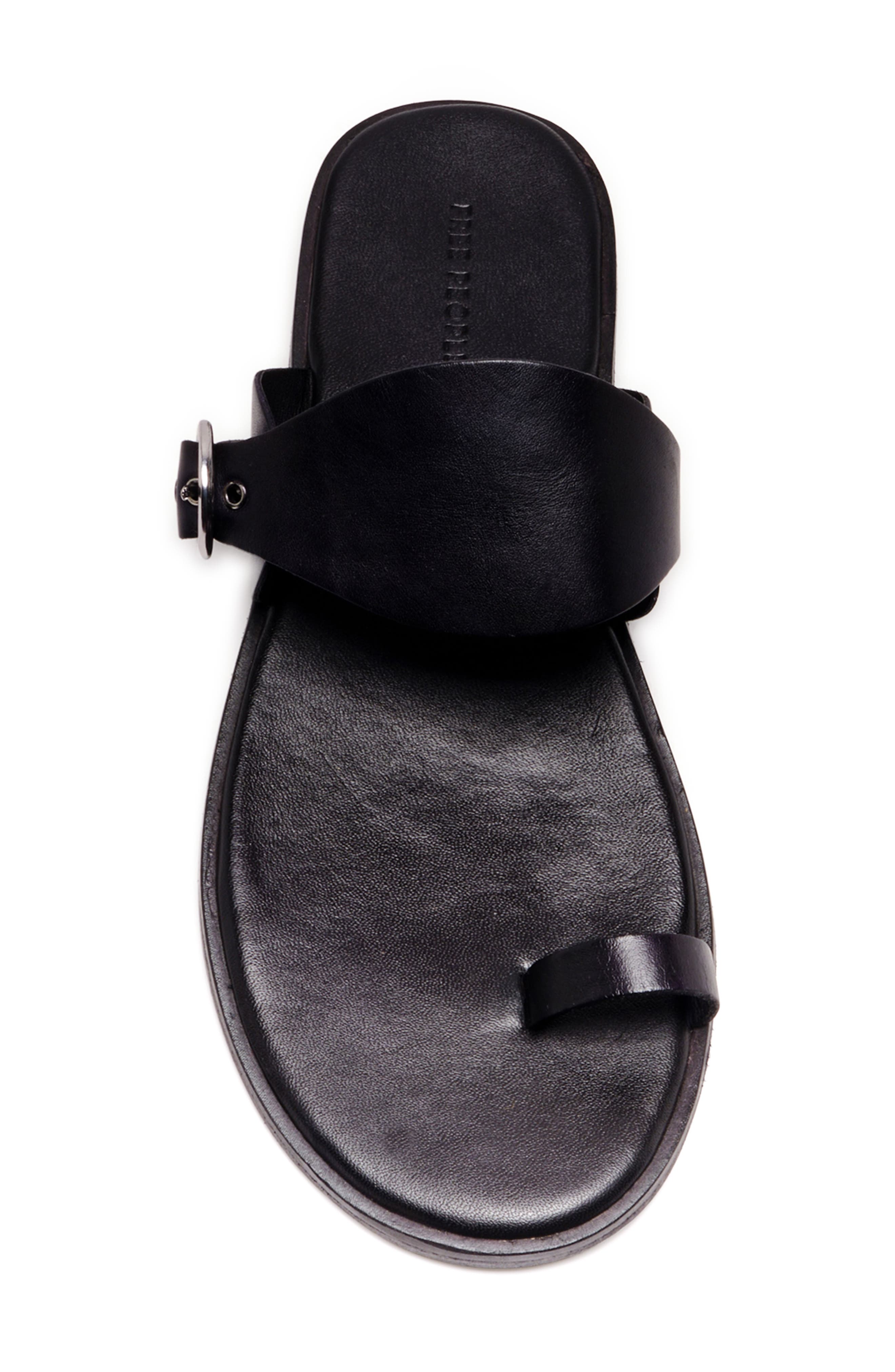 Free People Barcelona Toe Loop Sandal, Alternate, color, Black Leather