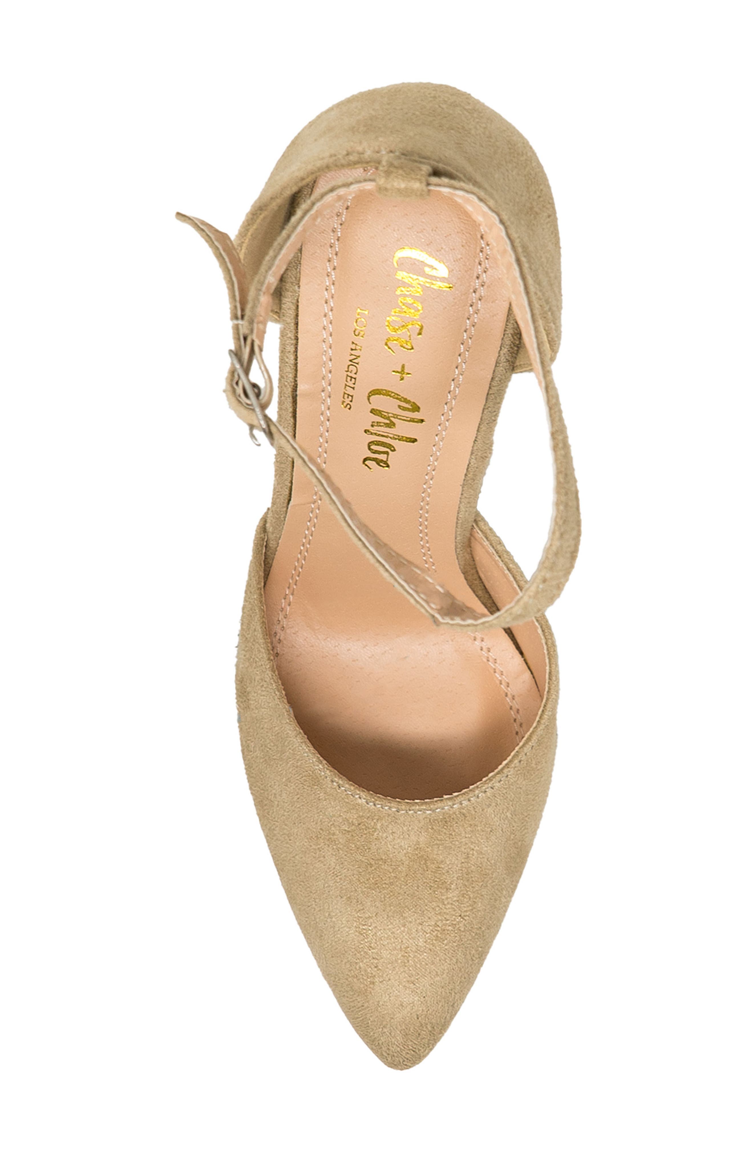 CHASE AND CHLOE Pointed Toe Pump, Alternate, color, Beige Suede