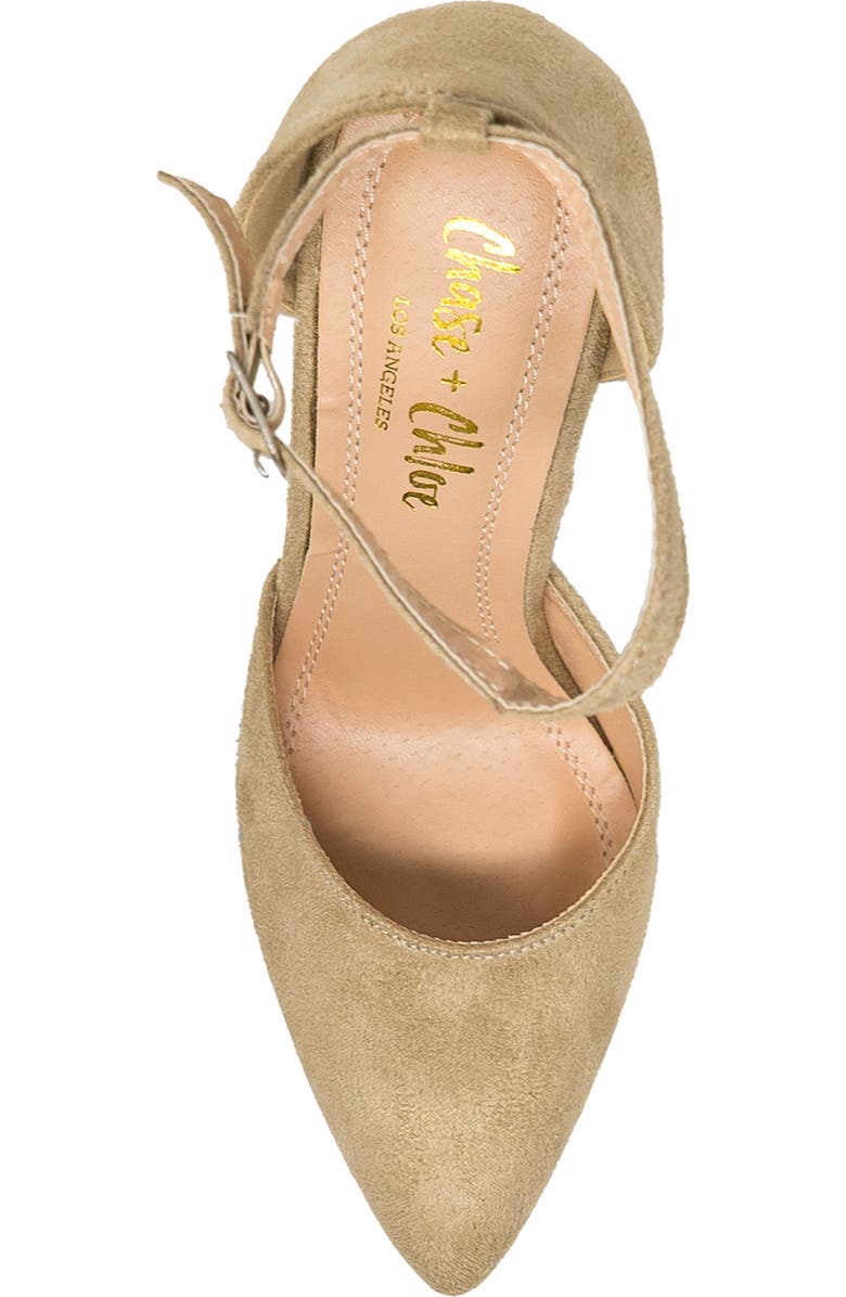 CHASE AND CHLOE Pointed Toe Pump, Alternate, color, Beige Suede