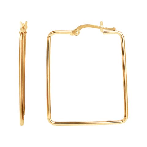 Sterling Silver Yellow Flash Plated Hoop Earrings