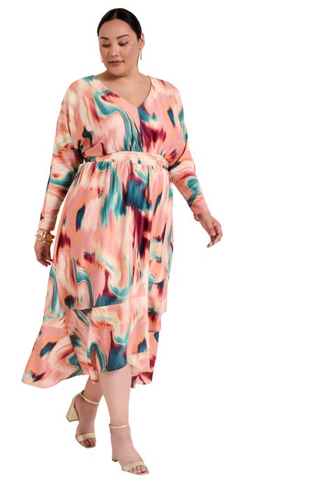 Ruffled Dolman Sleeve Maxi Dress (Plus Available)